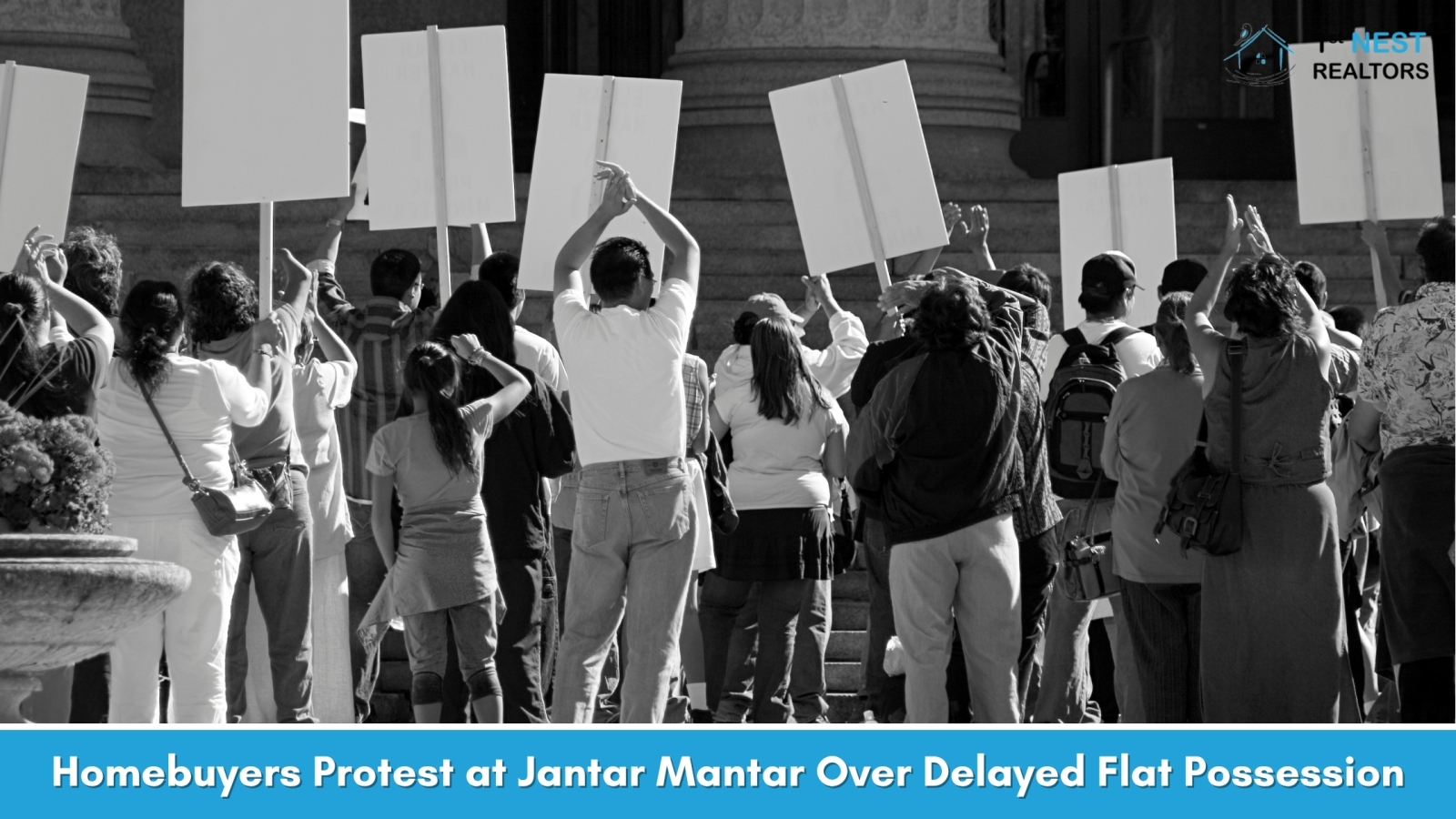 Homebuyers Protest at Jantar Mantar Over Delayed Flat Possession